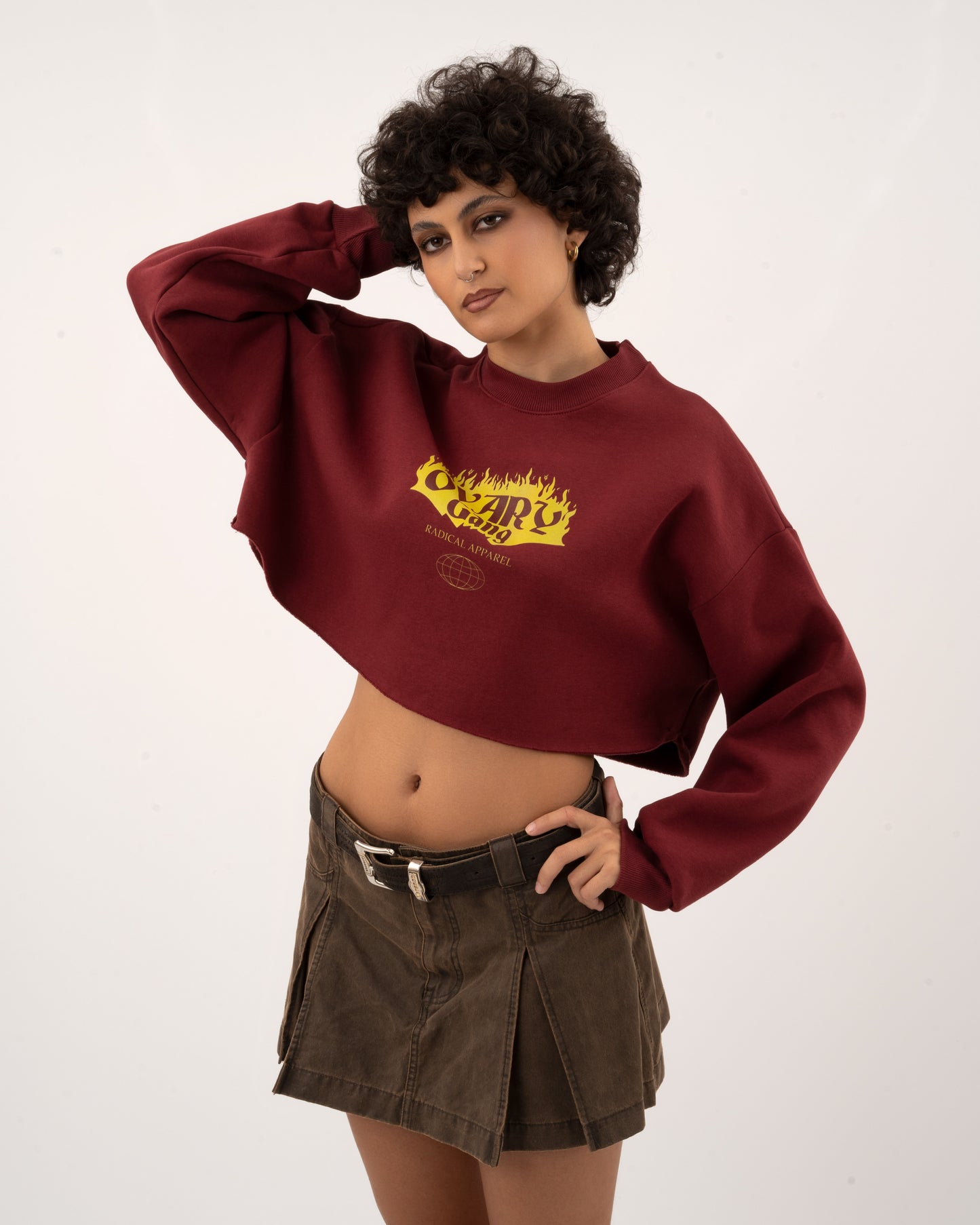 OG Radical Apparel - Bordeaux Crop Hoodie