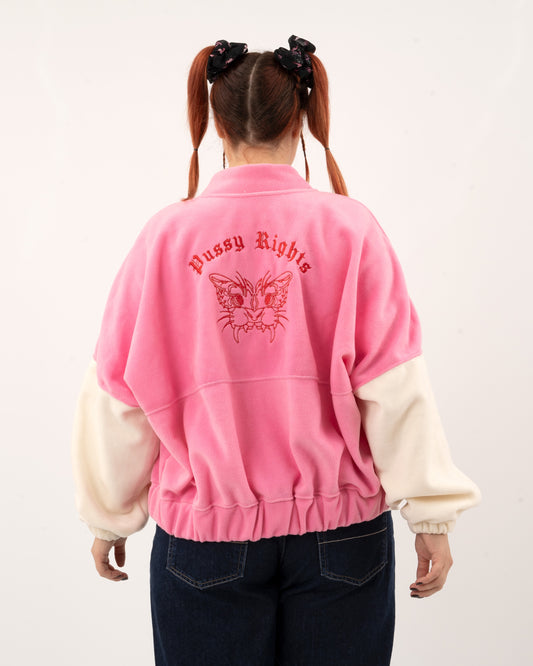 Pussy Rights - Pink/OffWhite Fleece Jacket