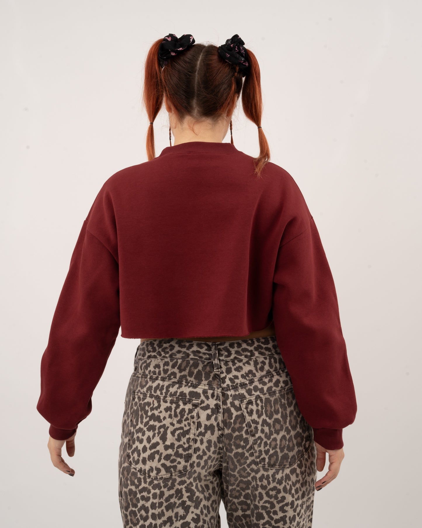 Savage Kitties - Bordeaux Crop Hoodie