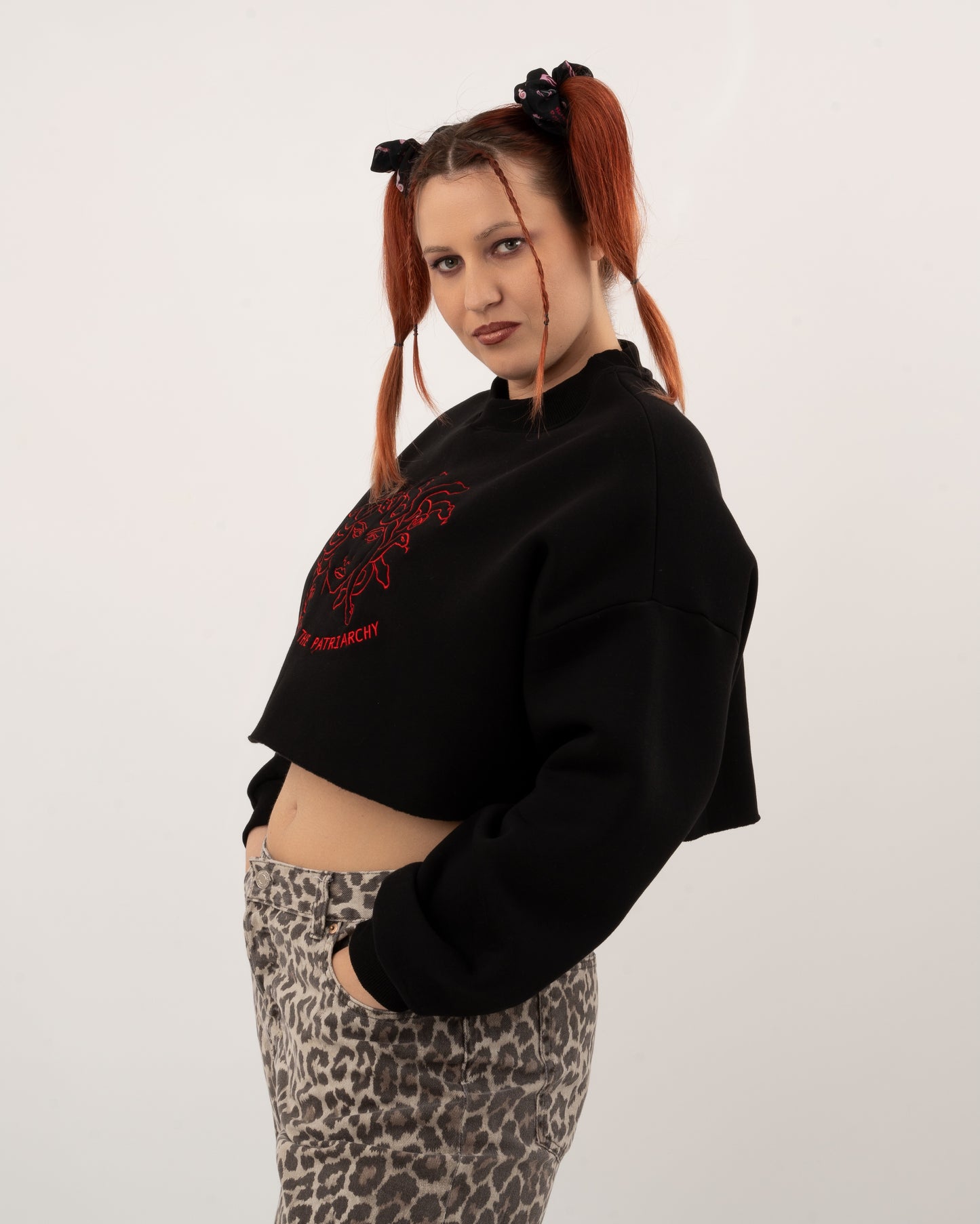 Petrify The Patriarchy - Black Crop Hoodie