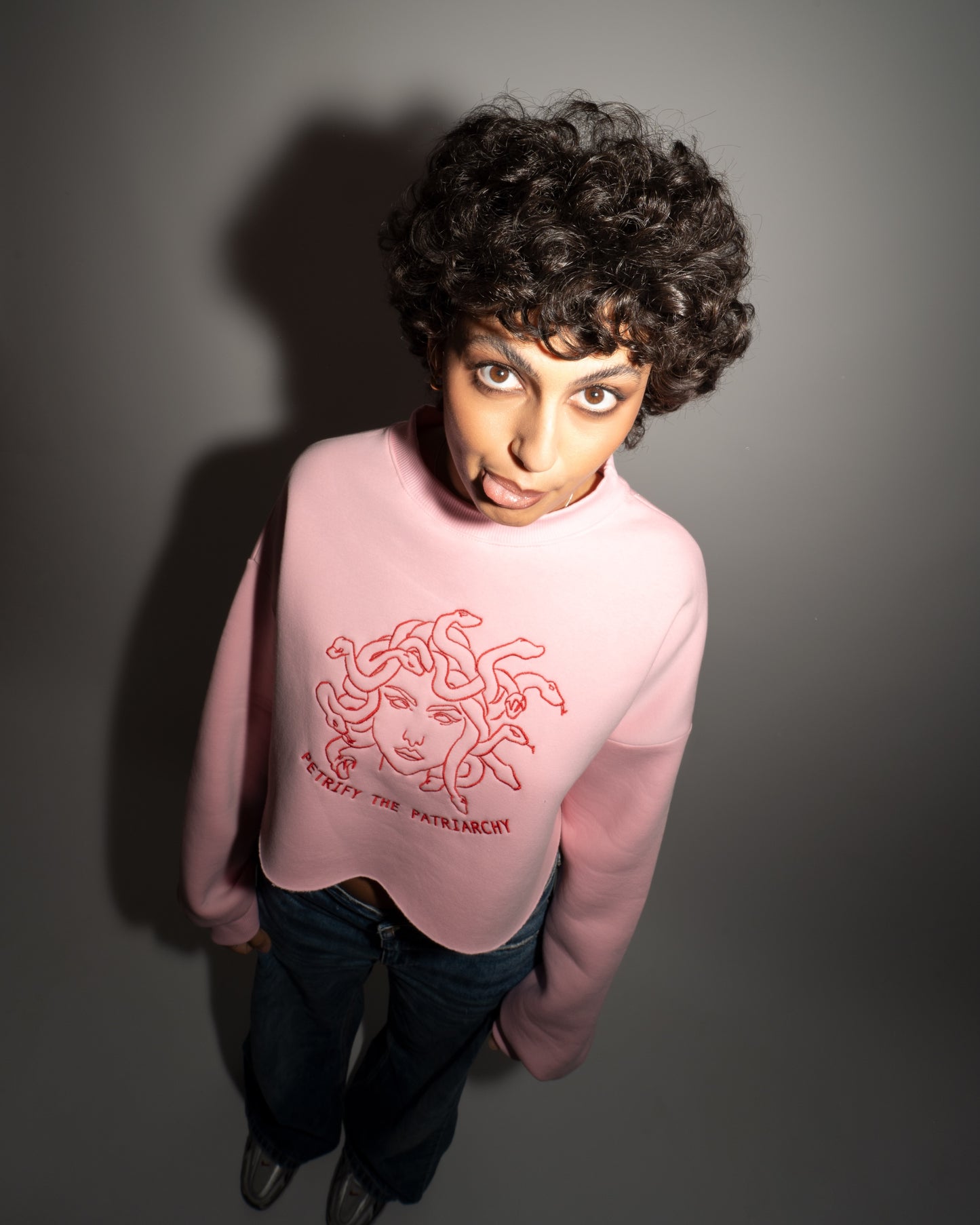 Petrify The Patriarchy - Pink Crop Hoodie