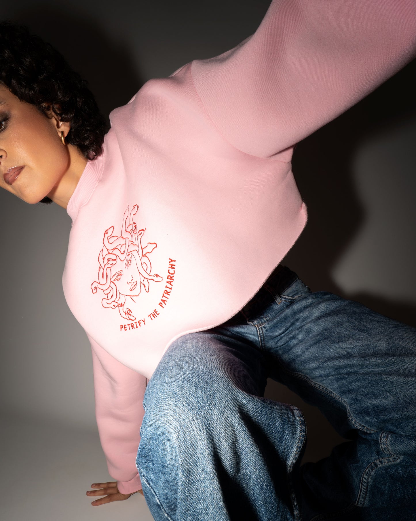 Petrify The Patriarchy - Pink Crop Hoodie