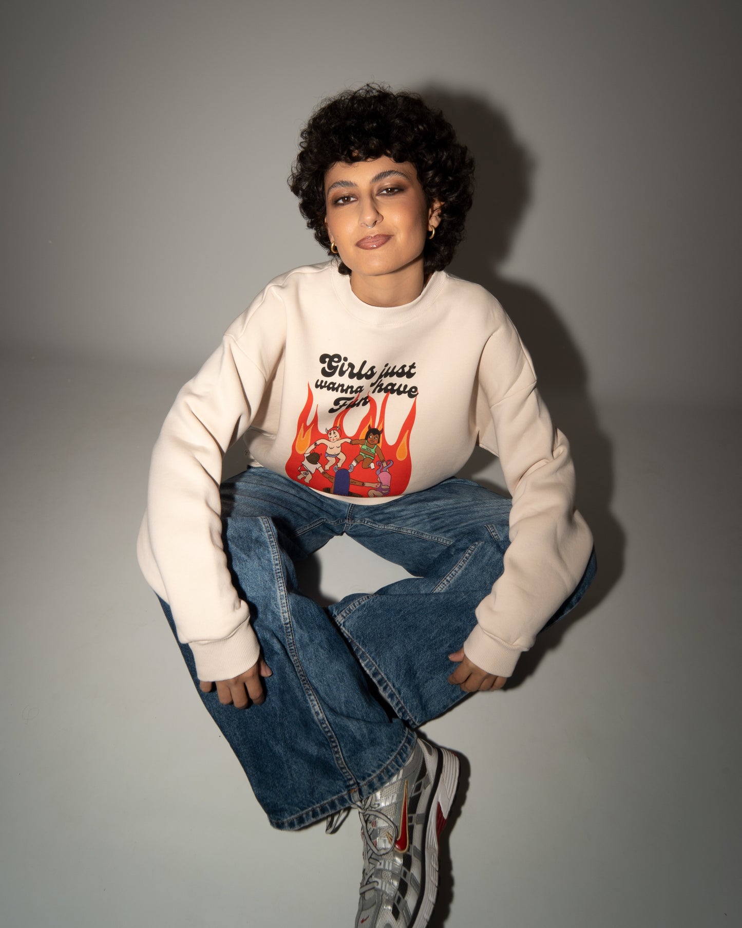 Girls Just Wanna Have Fun - Beige Hoodie