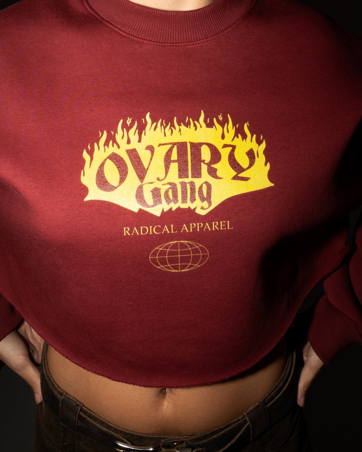 OG Radical Apparel - Bordeaux Crop Hoodie