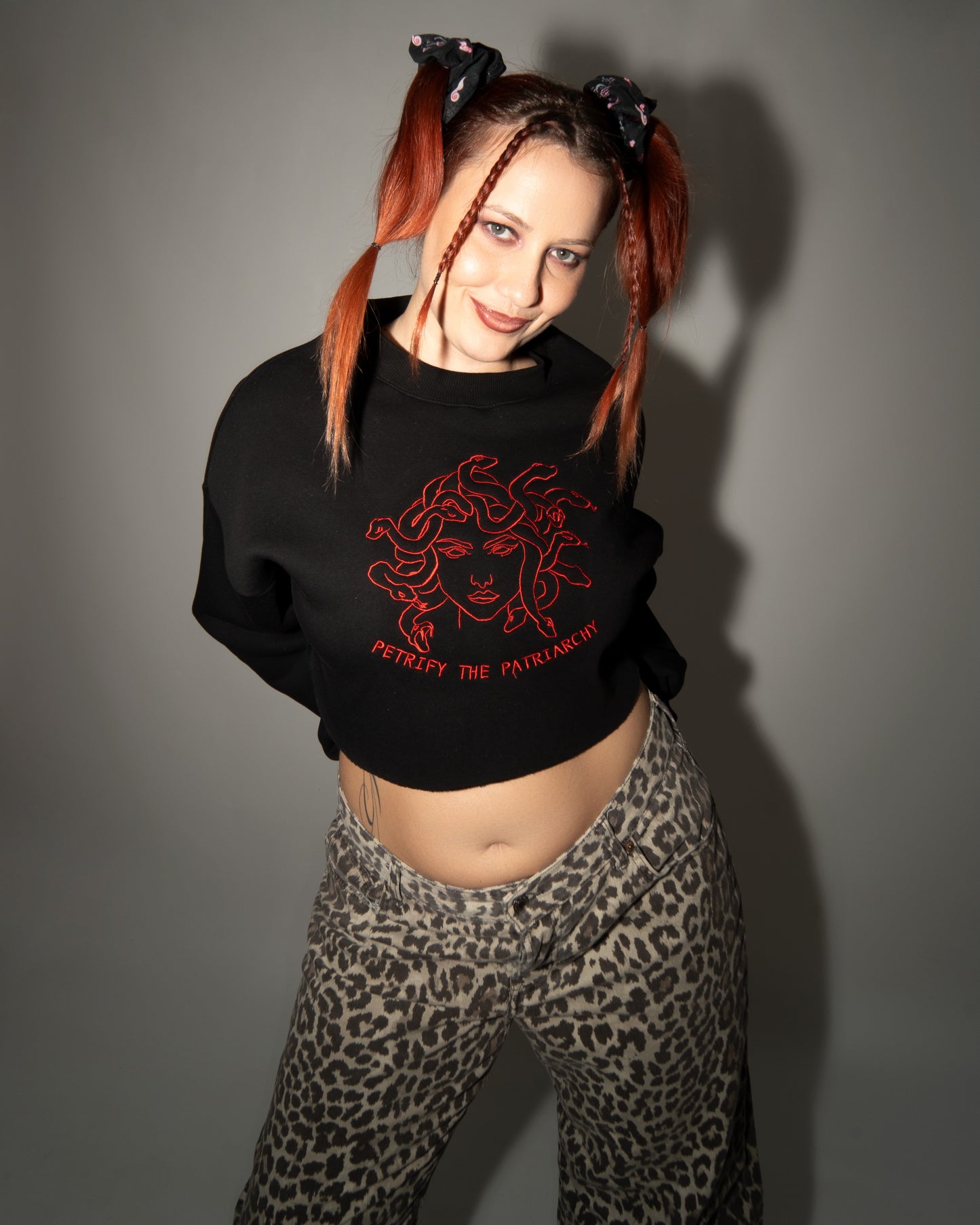 Petrify The Patriarchy - Black Crop Hoodie