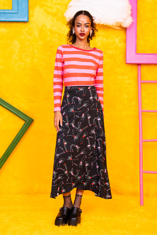 Klara Wrap Skirt Black Acrobats Girls Δετή Φούστα Petit Boutik