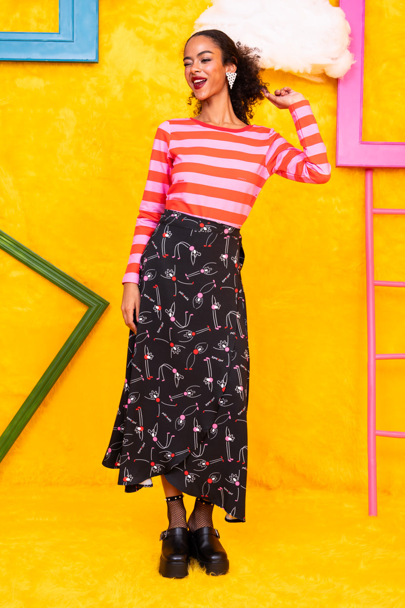 Klara Wrap Skirt Black Acrobats Girls Δετή Φούστα Petit Boutik
