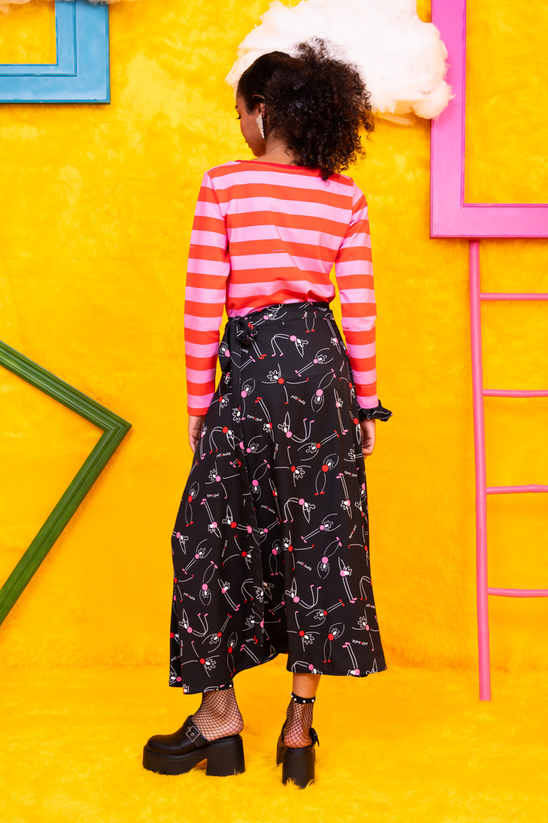 Klara Wrap Skirt Black Acrobats Girls Δετή Φούστα Petit Boutik
