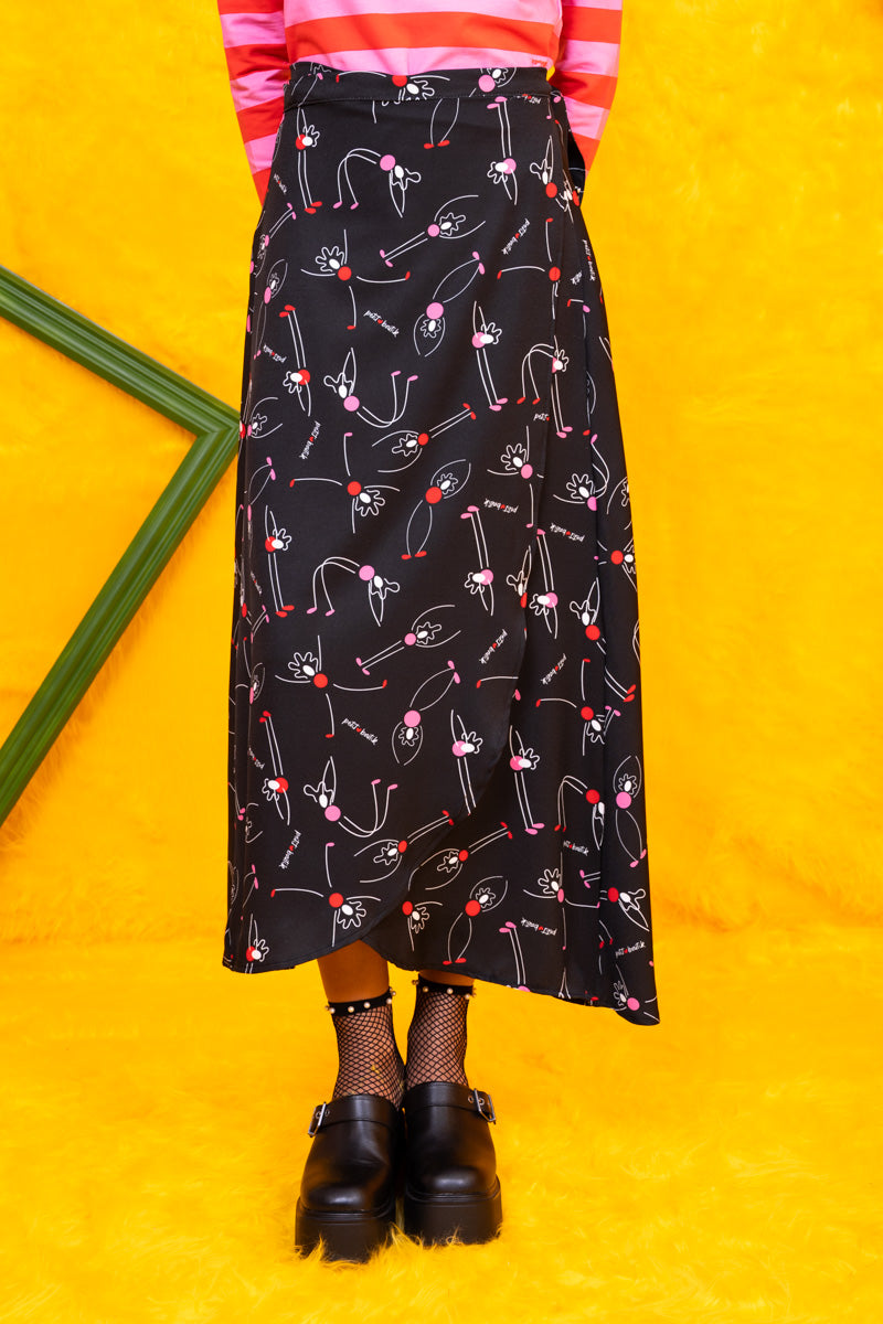 Klara Wrap Skirt Black Acrobats Girls Δετή Φούστα Petit Boutik