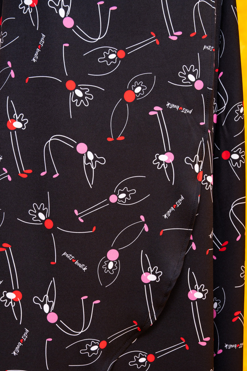 Klara Wrap Skirt Black Acrobats Girls Δετή Φούστα Petit Boutik