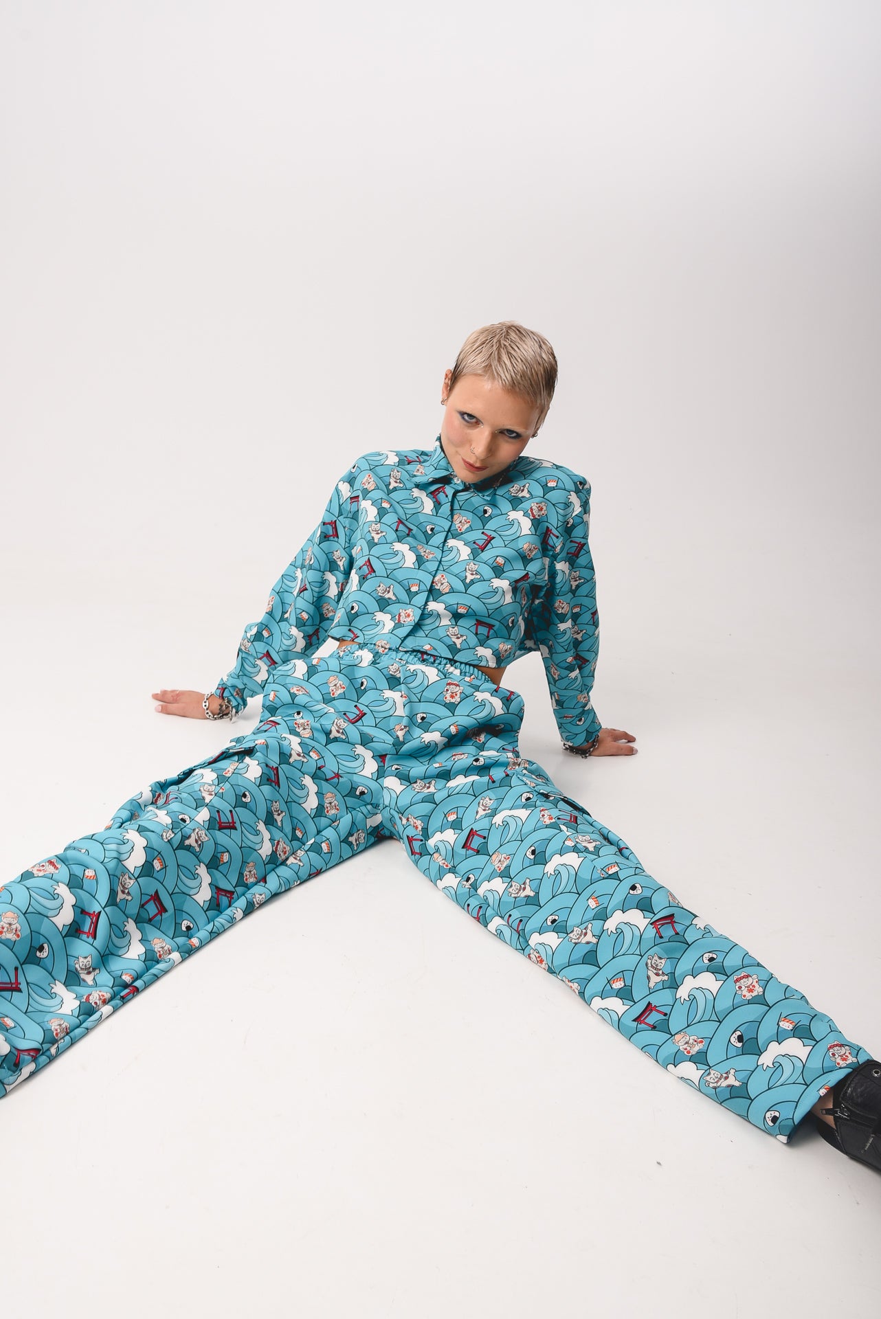 Maneki Neko - Print Cargo pants