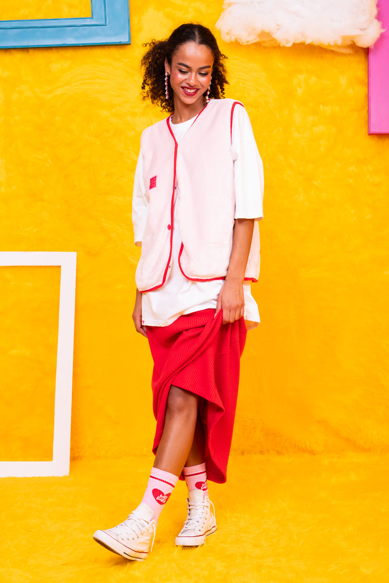 Elena Vest Fur Ροζ Αμάνικο Petit Boutik