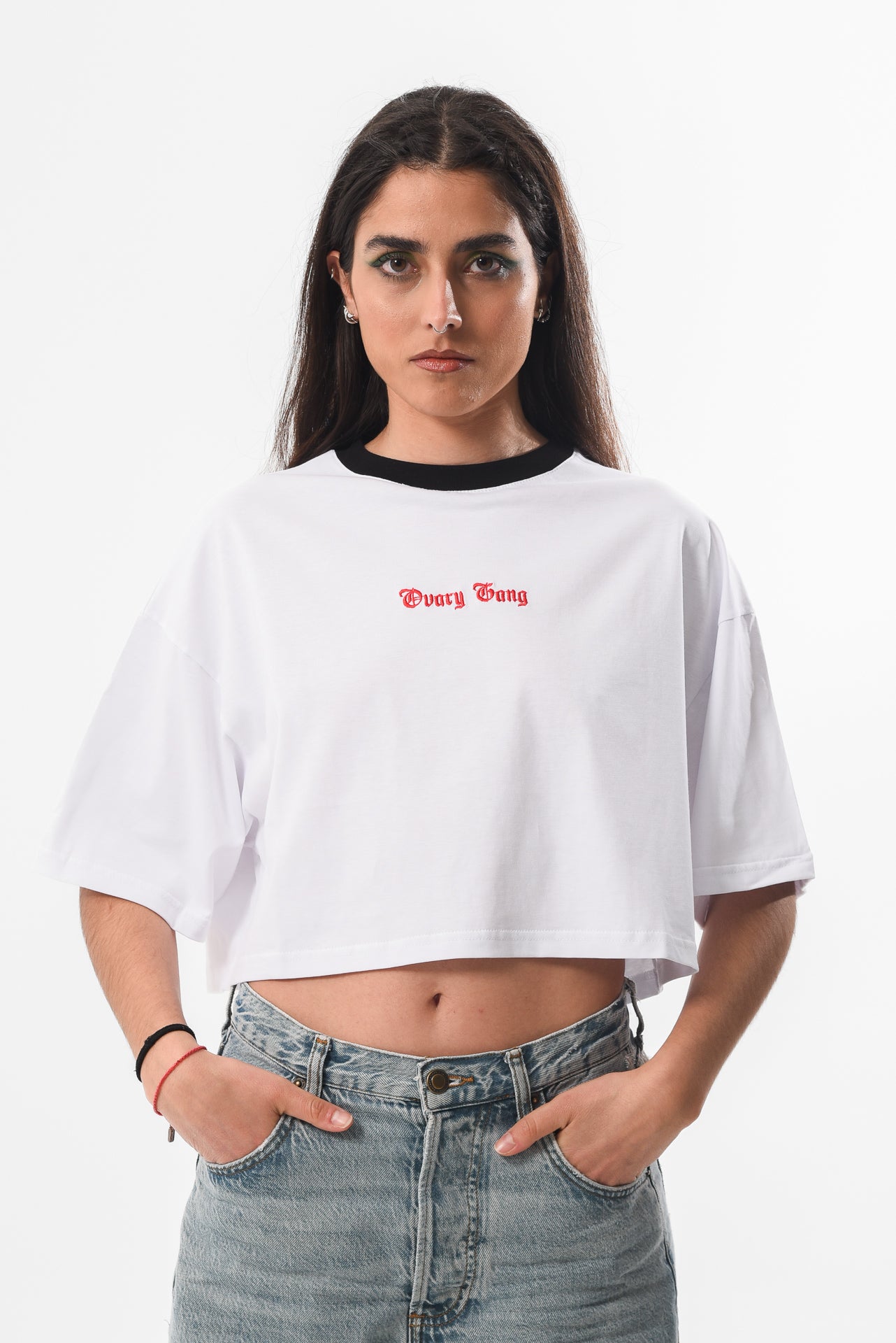 Petrify the Patriarchy - White Crop Tshirt