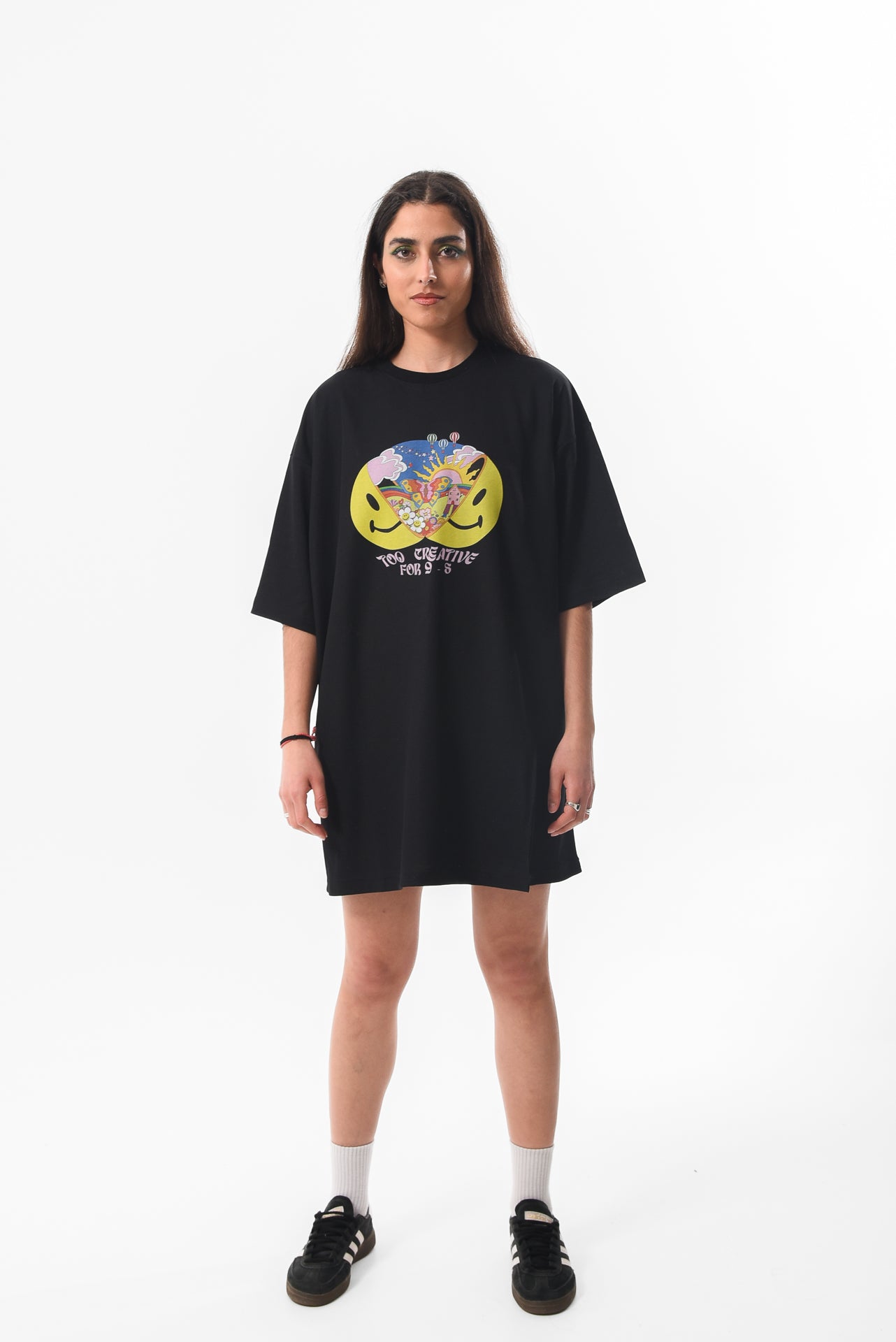 Too Creative - Black Slit Tshirt