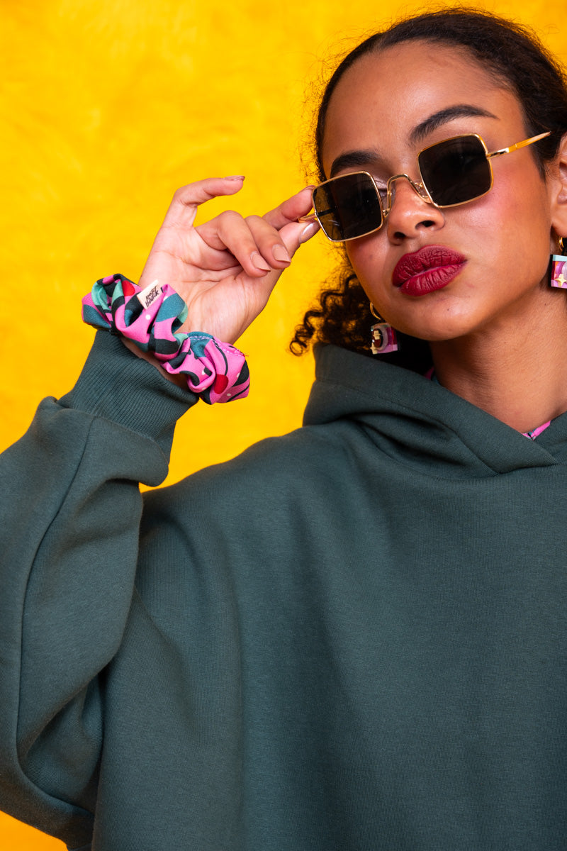 Hoodie Φούτερ Blouse Green Love Hand Μπλούζα Με Κουκούλα Petit Boutik