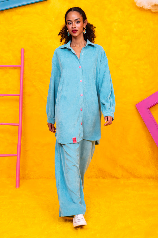 Lucy Pants Κοτλέ Mint Παντελόνι Petit Boutik