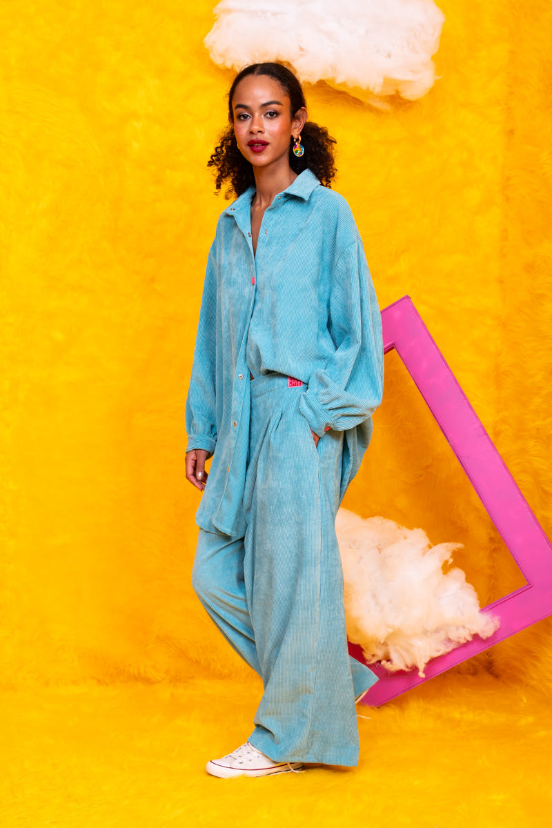 Lucy Pants Κοτλέ Mint Παντελόνι Petit Boutik