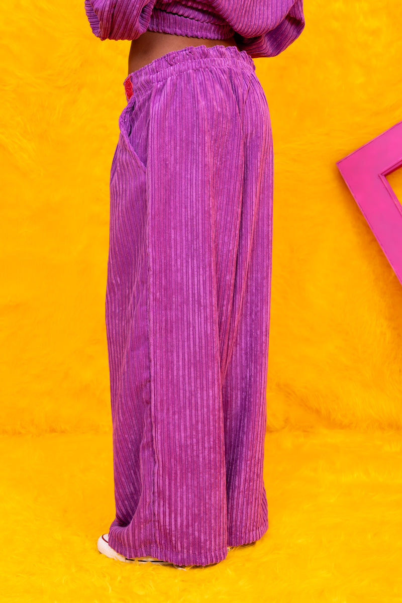 Lucy Pants Κοτλέ Μοβ Παντελόνι Petit Boutik