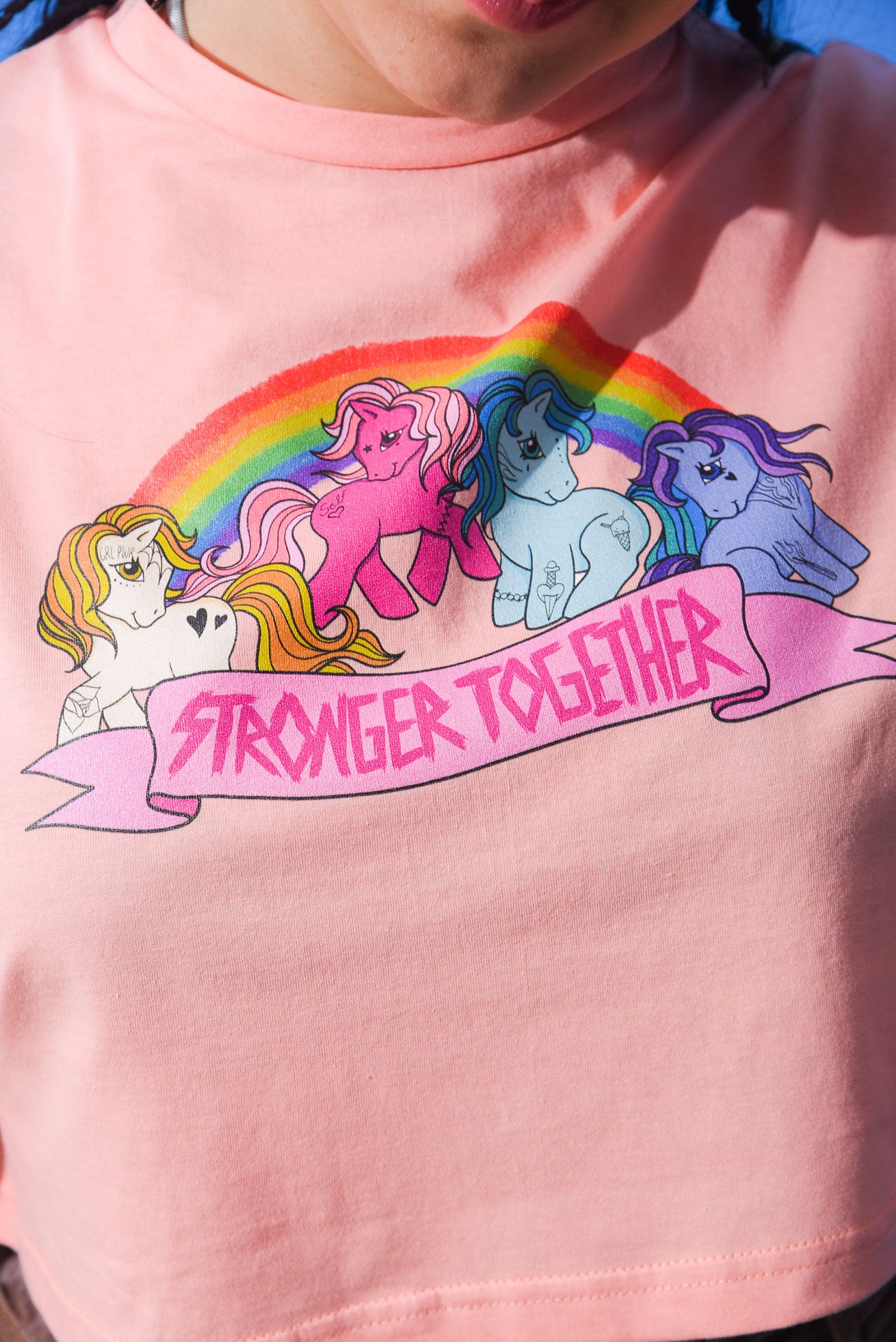 Stronger Together - Crop T-Shirt (Peach)