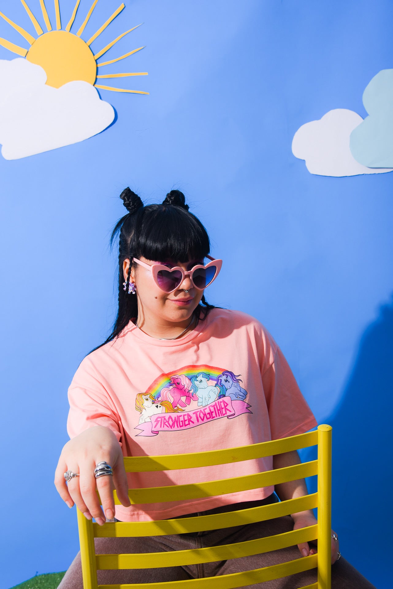 Stronger Together - Crop T-Shirt (Peach)