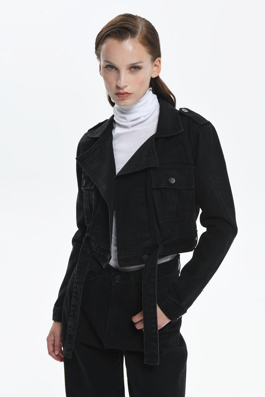Melanie Denim Jacket - Black