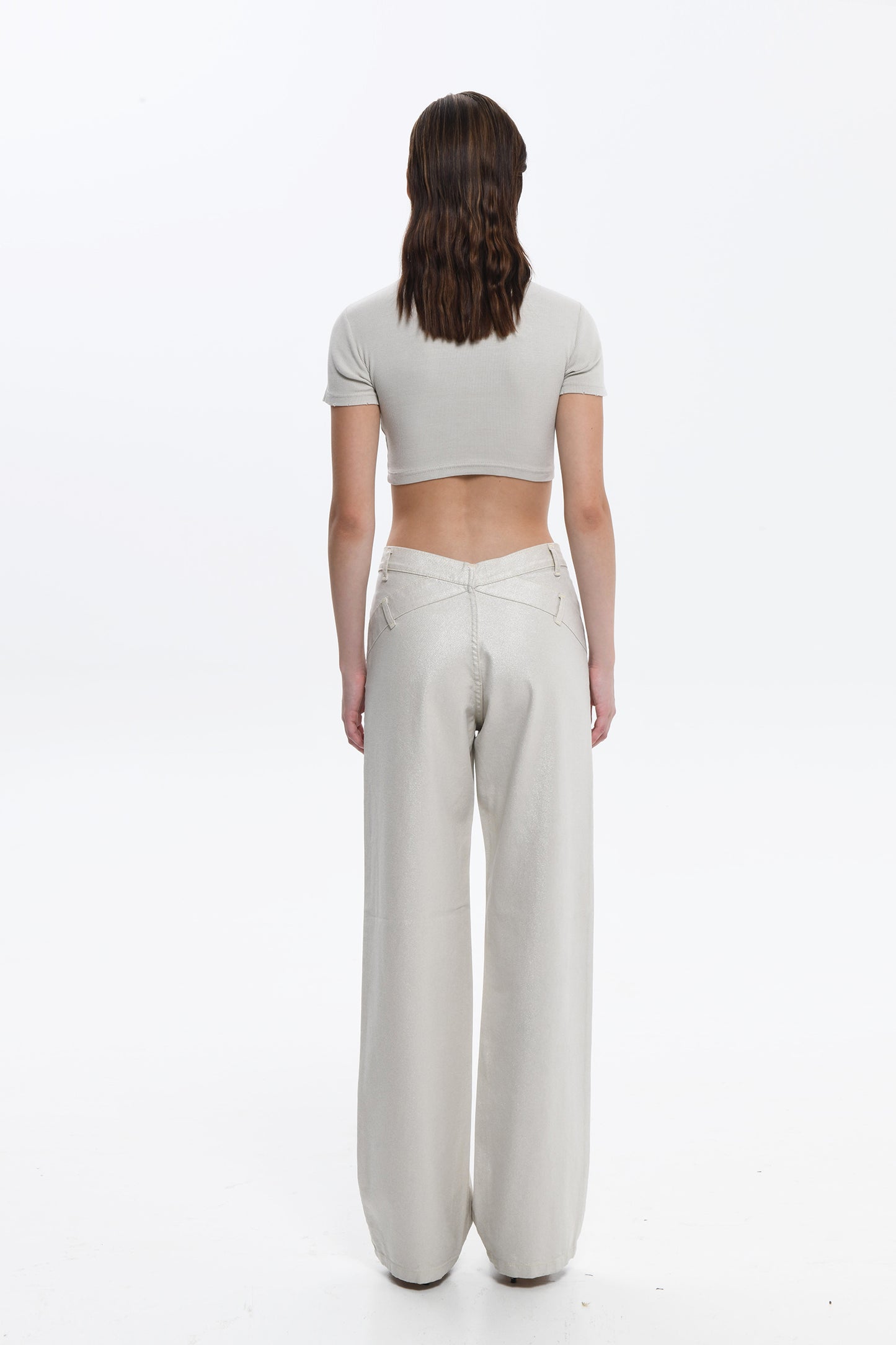 IFIGENIA FOIL GOLD DENIM PANTS