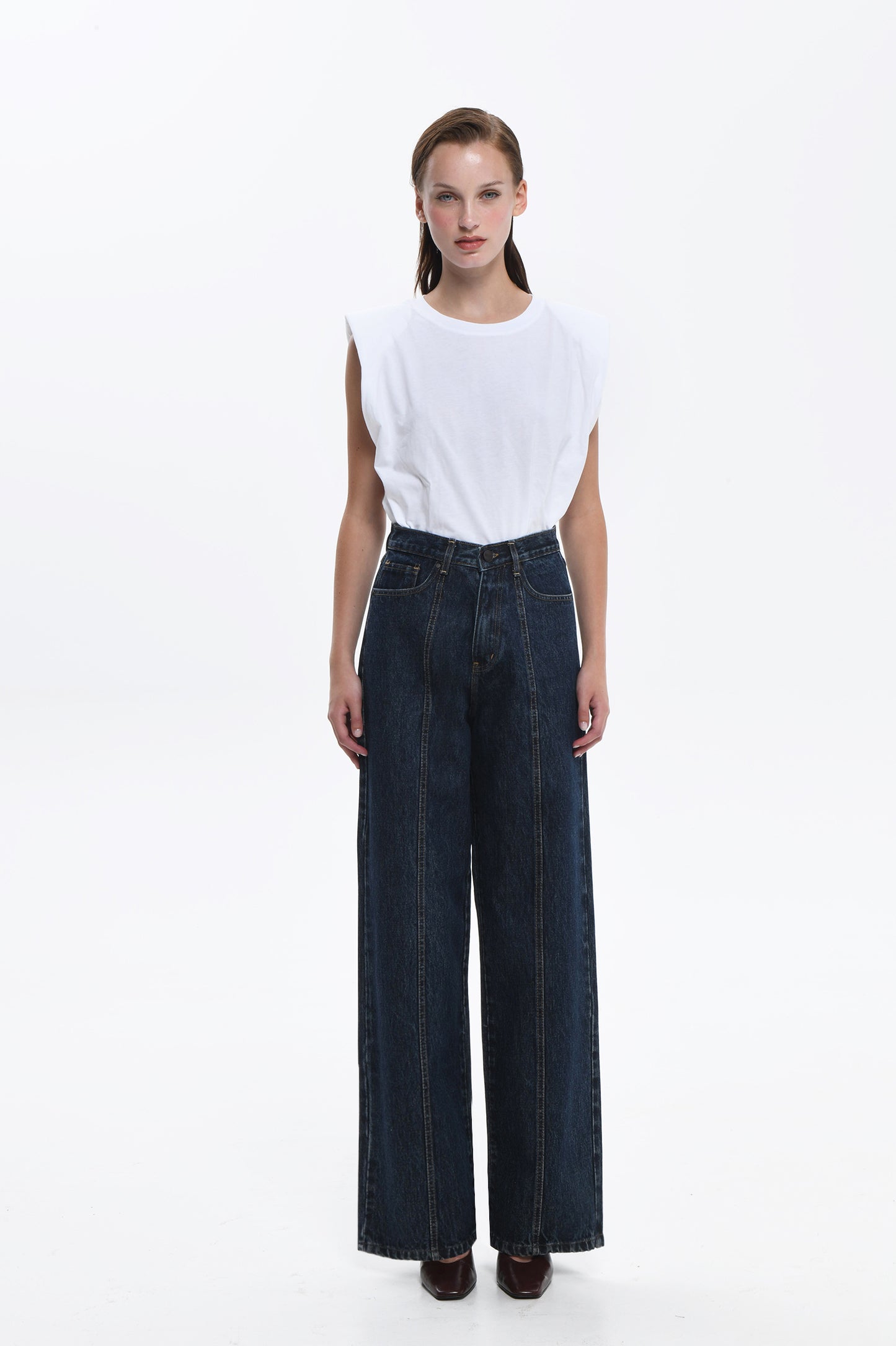 Laura Wide Leg Denim – Dark Blue