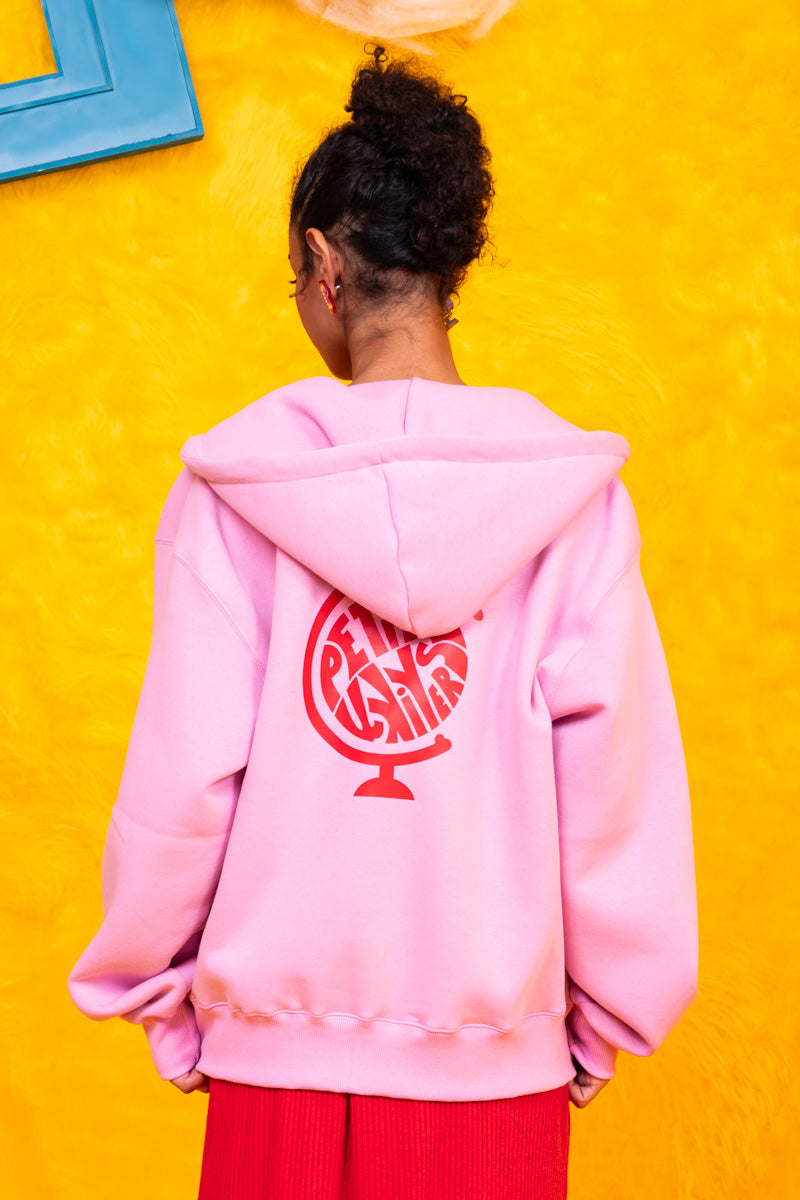 Hoodie Φούτερ Ροζ Ζακέτα Petit Universe Με Κουκούλα Petit Boutik