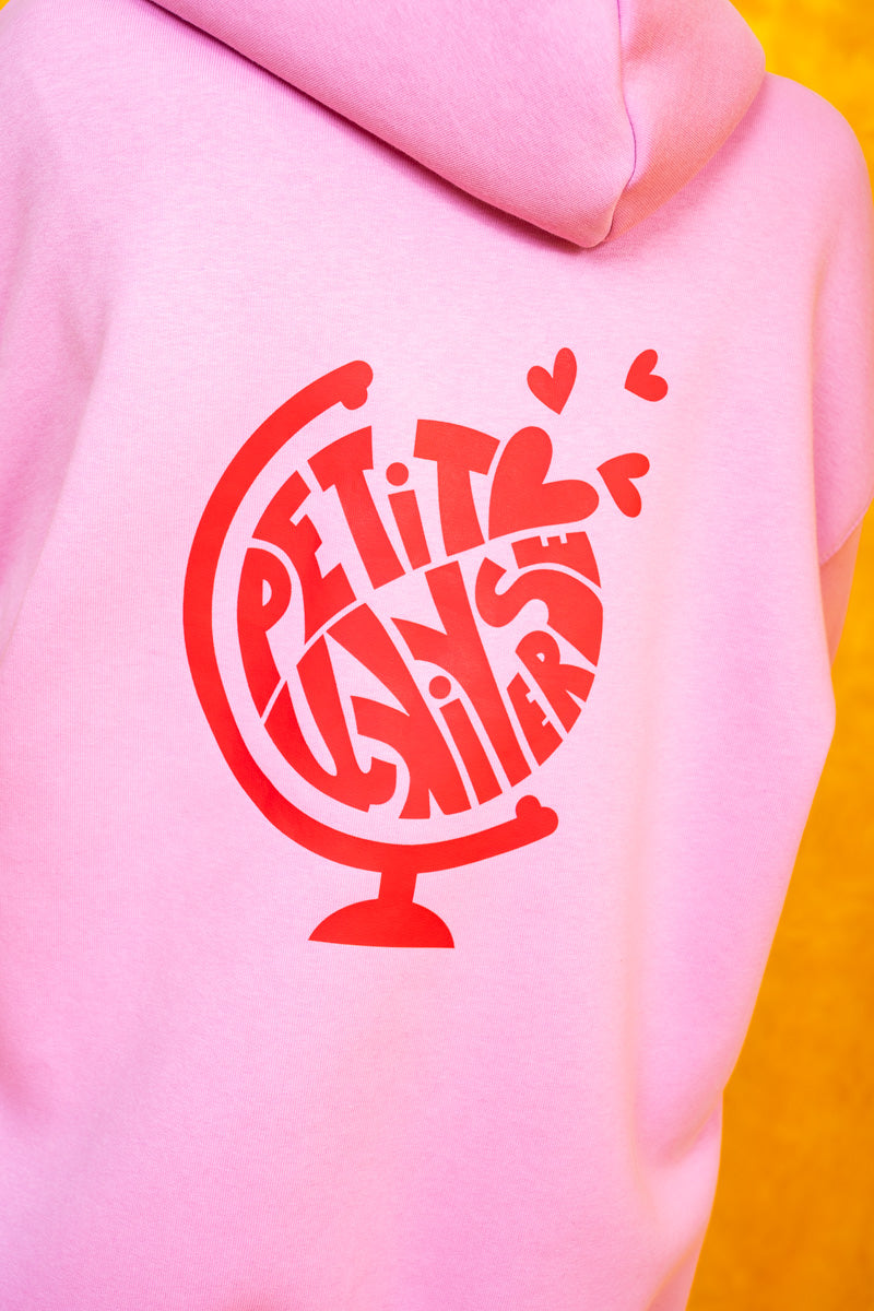 Hoodie Φούτερ Ροζ Ζακέτα Petit Universe Με Κουκούλα Petit Boutik