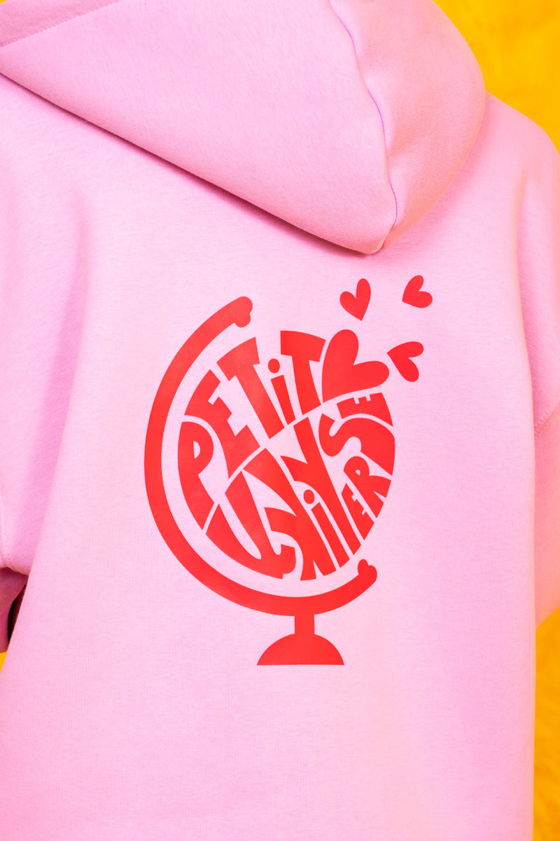 Hoodie Φούτερ Ροζ Ζακέτα Petit Universe Με Κουκούλα Petit Boutik