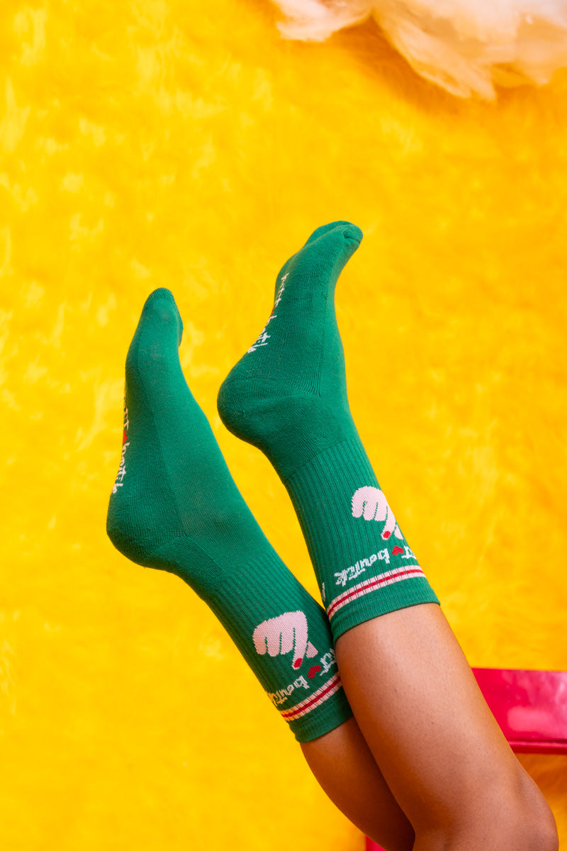 Green Love Hand Socks Γυναικείες Κάλτσες Petit Boutik