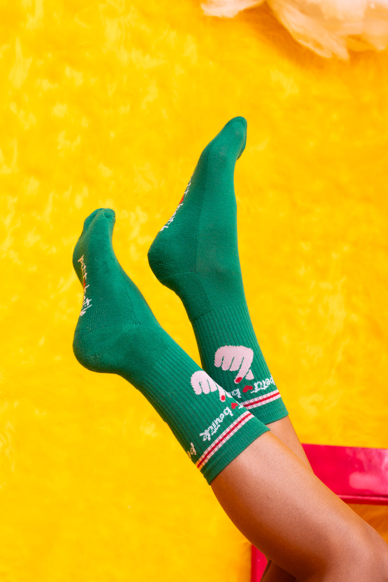 Green Love Hand Socks Γυναικείες Κάλτσες Petit Boutik