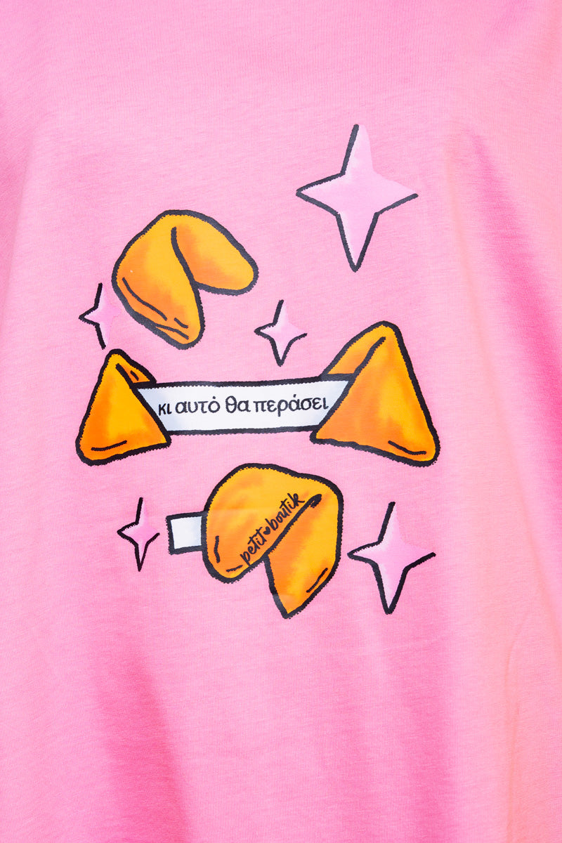 T-shirt Blouse Pink Lucky Cookies Κοντομάνικο Μπλουζάκι Petit Boutik
