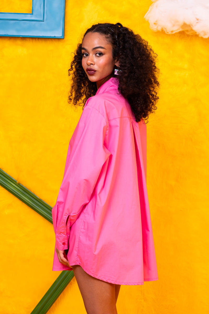 Konnie Shirt Pink Cotton Poplin Πουκάμισο Με Κέντημα Petit Boutik