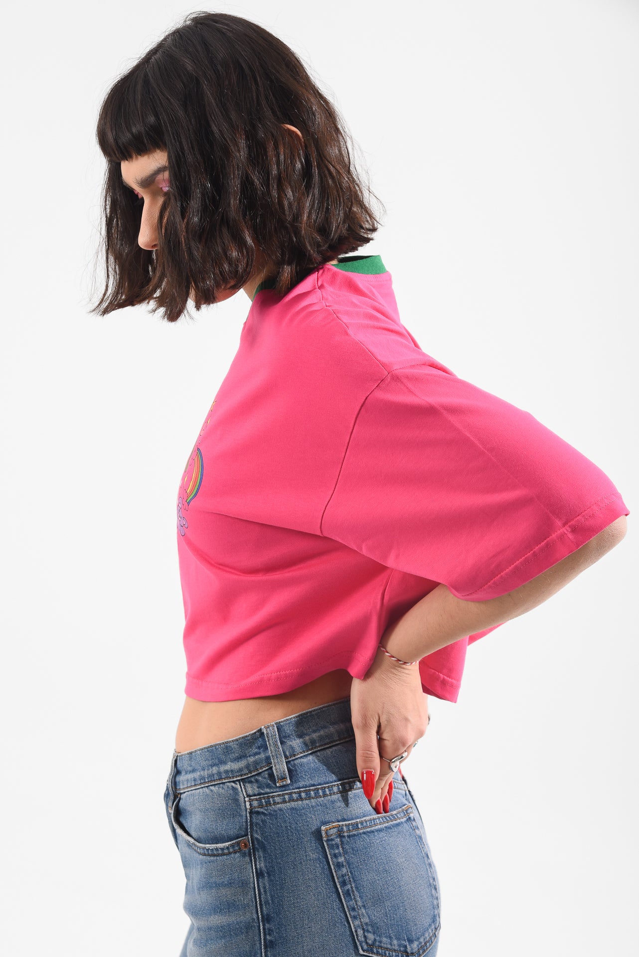 Cute AF - Fuchsia Crop Tshirt