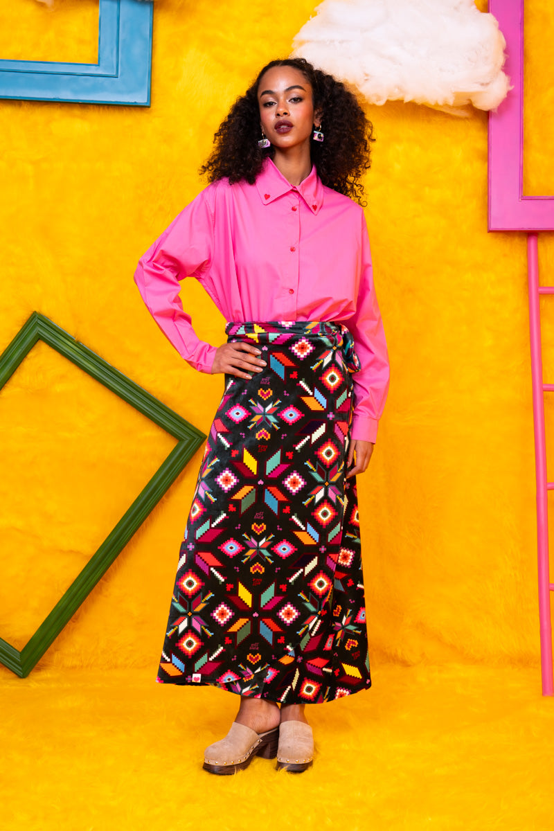Konnie Shirt Pink Cotton Poplin Πουκάμισο Με Κέντημα Petit Boutik