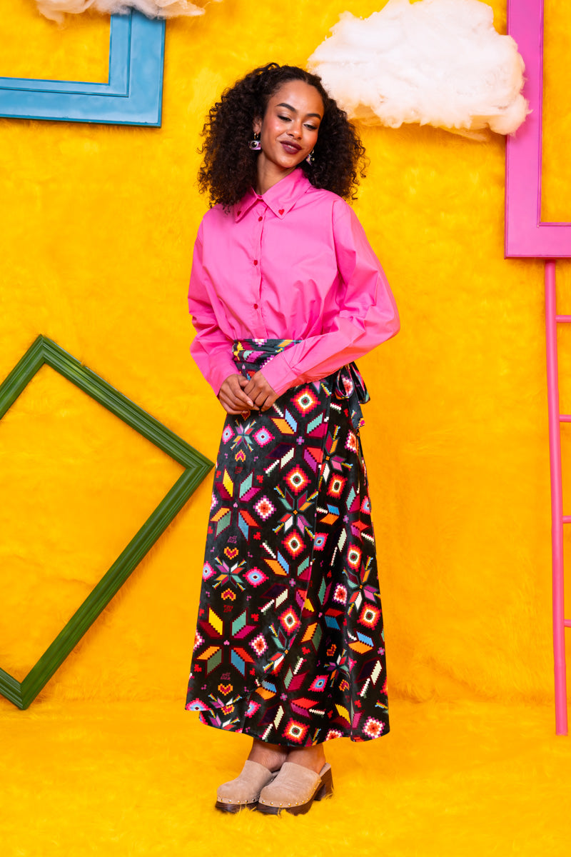 Konnie Shirt Pink Cotton Poplin Πουκάμισο Με Κέντημα Petit Boutik