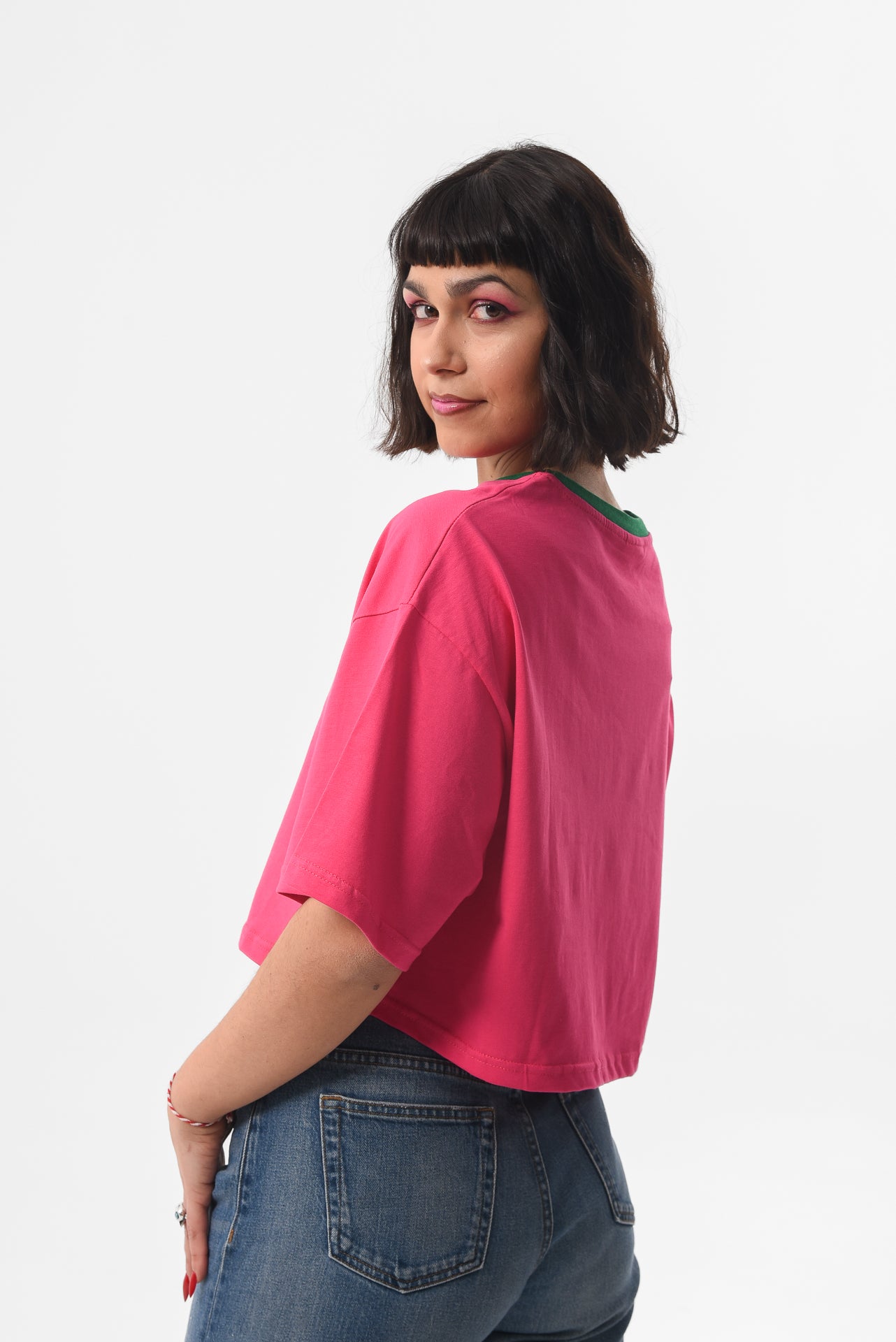 Cute AF - Fuchsia Crop Tshirt