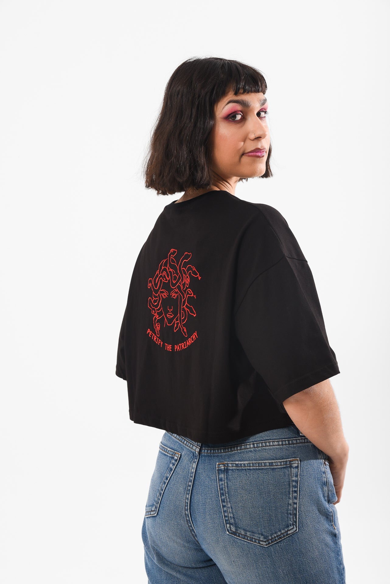 Petrify the Patriarchy - Black Crop Tshirt
