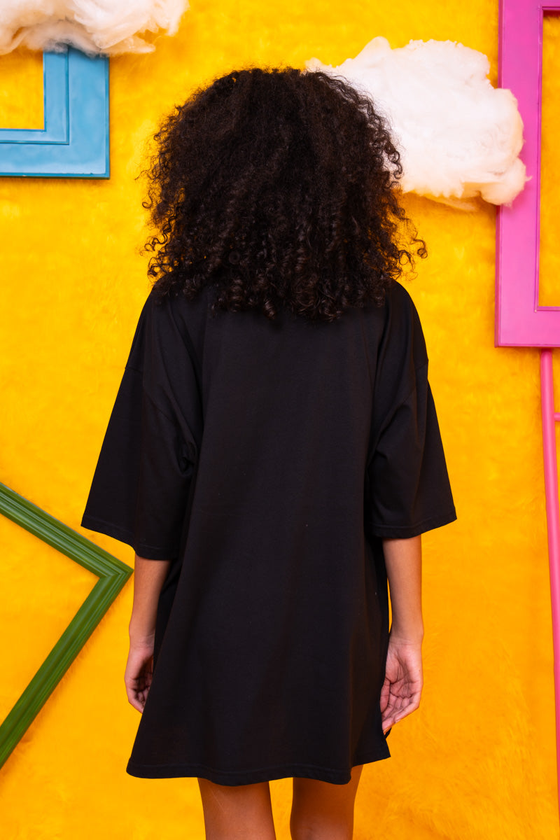 T-shirt Blouse Black Aeroplane Window Κοντομάνικο Μπλουζάκι Petit Boutik