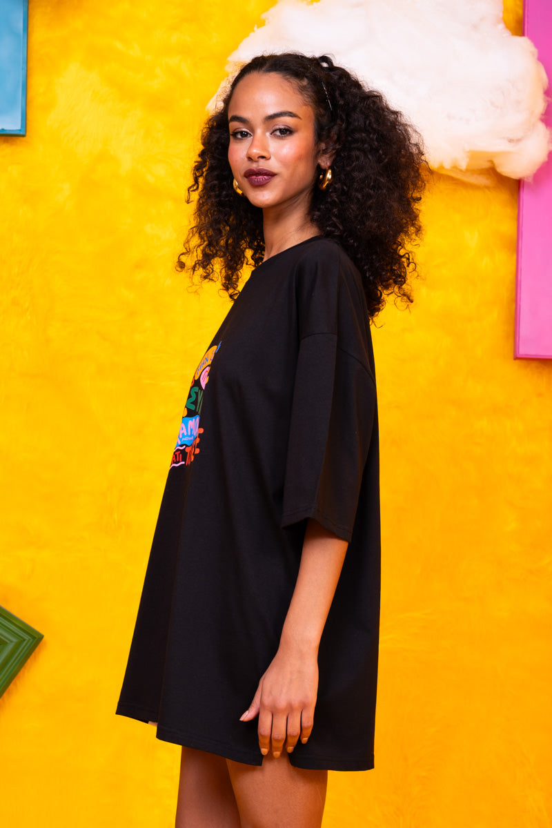 T-shirt Blouse Black “Χαμογέλα” Κοντομάνικο Μπλουζάκι Petit Boutik