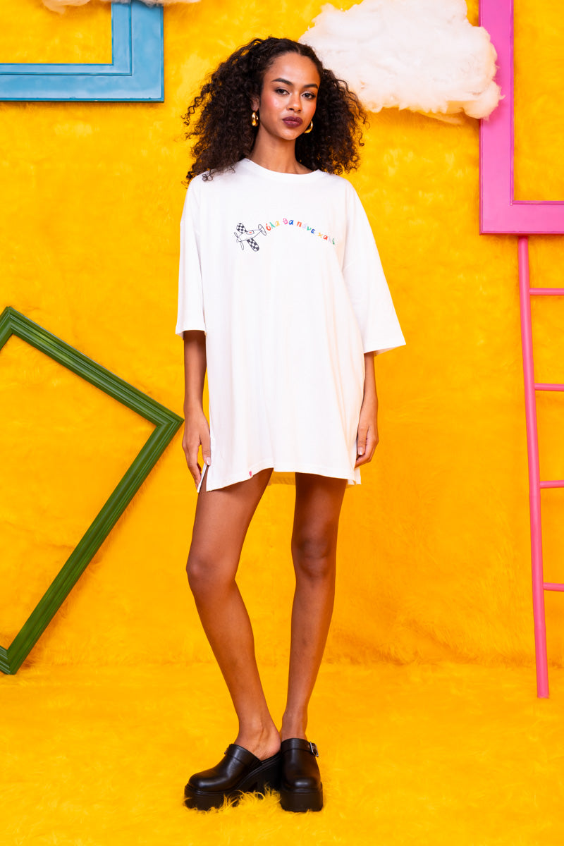 T-shirt Blouse White Plane “‘Ολα θα πάνε καλά” Κοντομάνικο Μπλουζάκι Petit Boutik