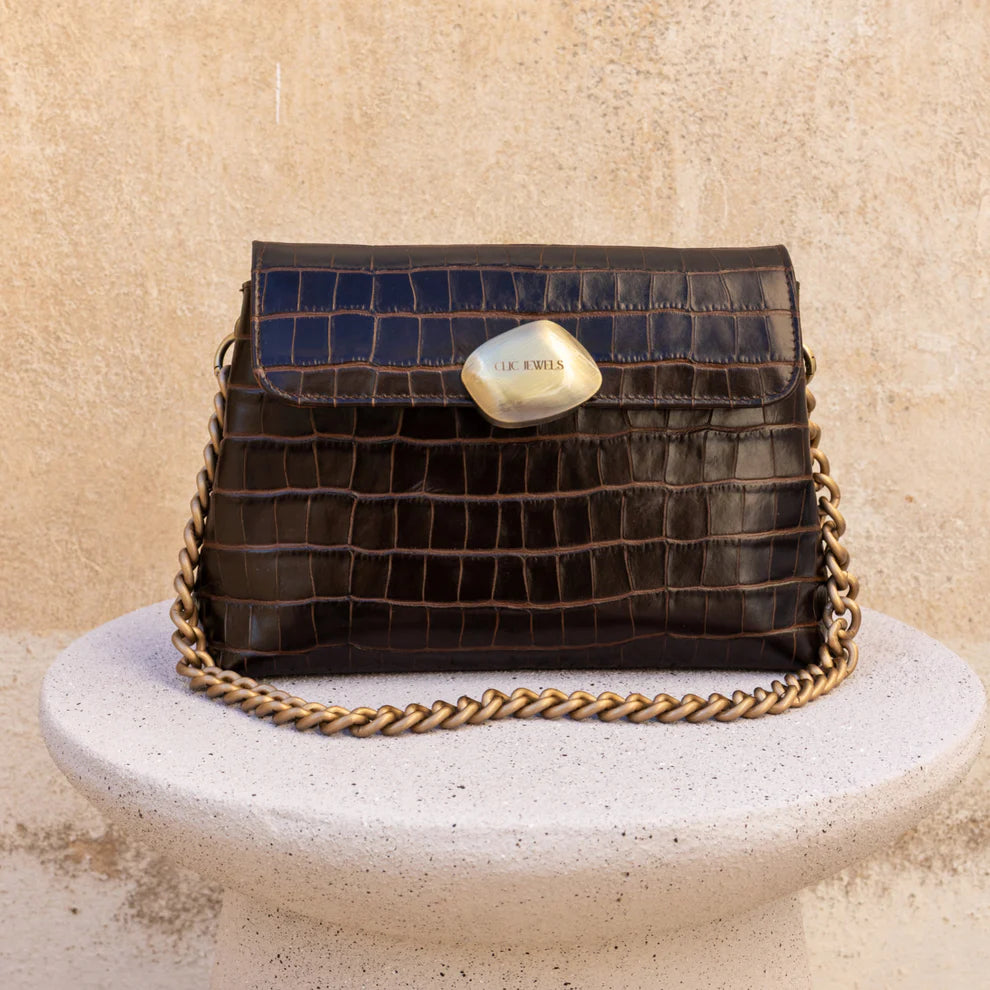 DONNA MEDIUM (brown croco genuine leather)