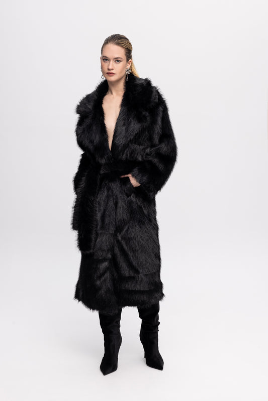 Long Faux Fur Black