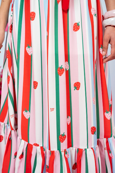 Marea Skirt Vis Multi Stripes Strawberries Color Φούστα Petit Boutik