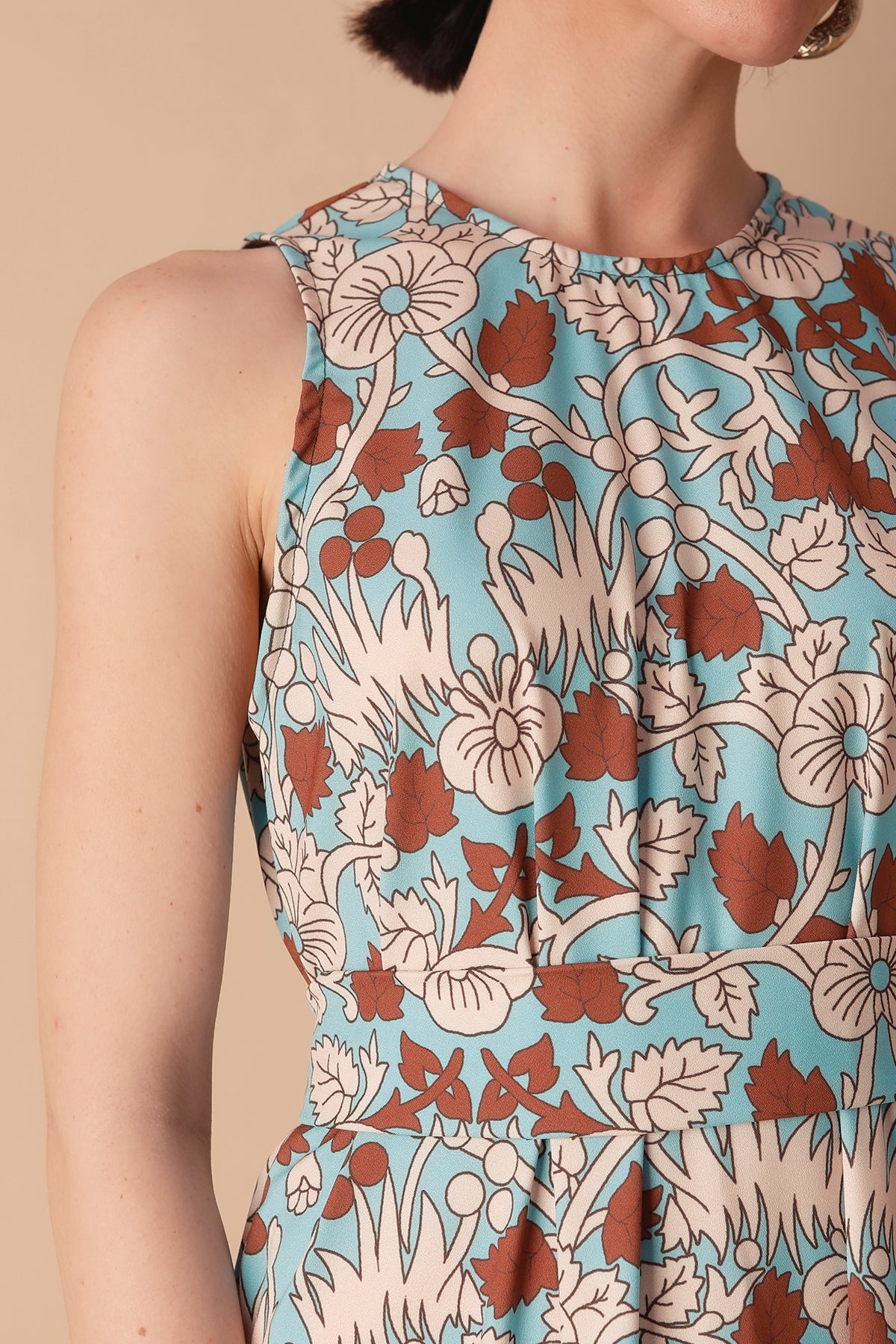 LUCIA DRESS (MENT/BROWN)