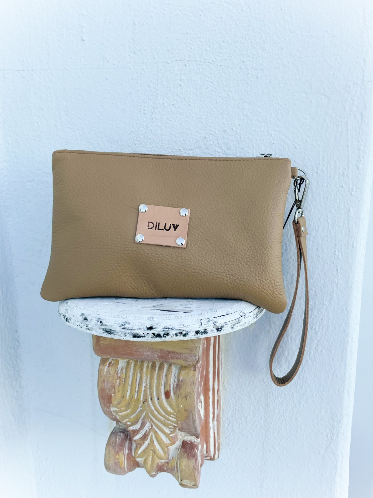 Beige Leather Handbag