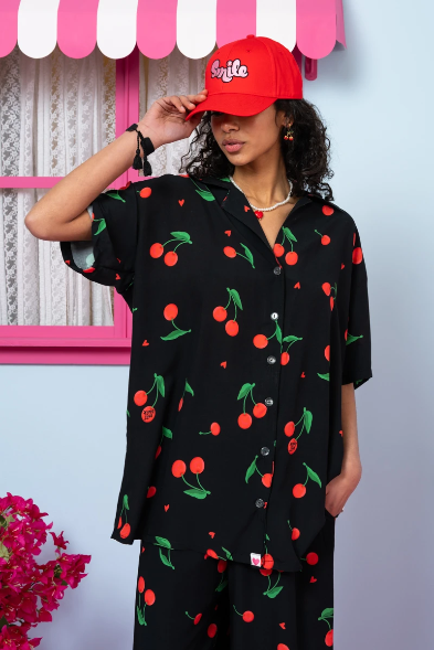 Maya Shirt Vis Black Cherries Πουκάμισο Petit Boutik