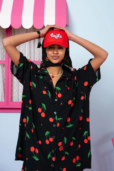 Maya Shirt Vis Black Cherries Πουκάμισο Petit Boutik