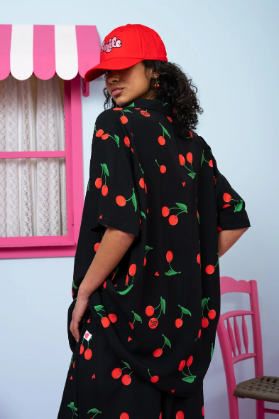 Maya Shirt Vis Black Cherries Πουκάμισο Petit Boutik